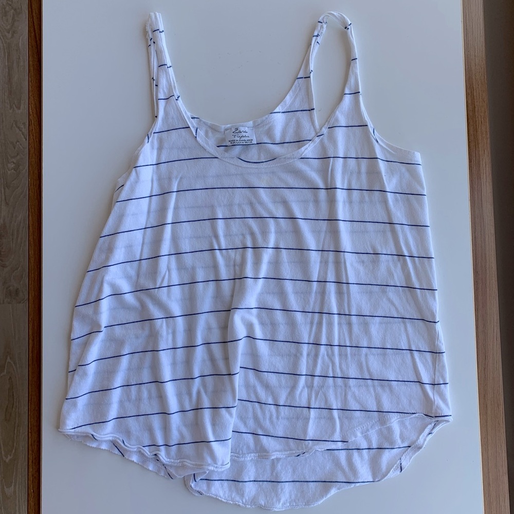 Zara: White & Blue Tank Top